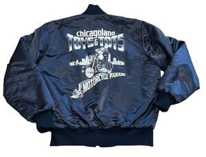 Birdie Jacket By Richard Leslie USA 90s Quilted Satin Chicagoland Toys for Tots